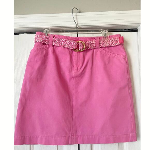 LILLY PULITZER Pink Cotton Skirt with Woven Belt - Picture 1 of 6